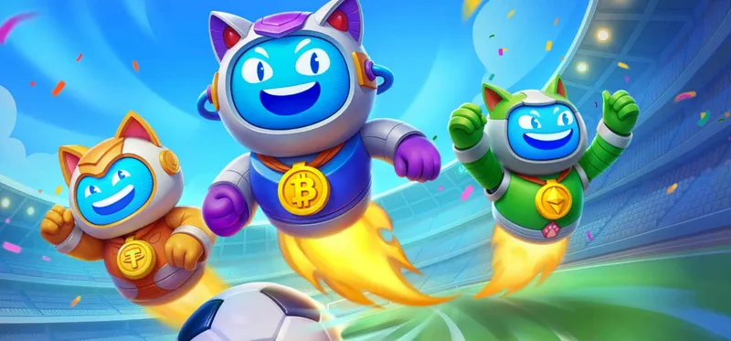 Sport i zakłady na żywo w Robocat Robocat – roboty Robocat lecące nad stadionem piłkarskim, grafika zakładów sportowych i na żywo